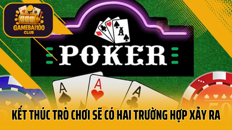 Texas hold’em – cách chơi poker kiểu mỹ chuẩn nhất 2025 5 Kết thúc trò chơi sẽ có hai trường hợp xảy ra