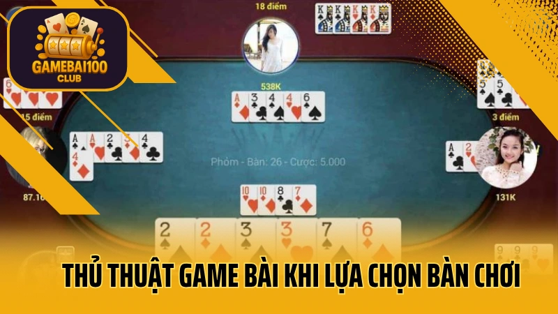 Vượt trội đối thủ: thủ thuật game bài bất bại 5 Thủ thuật game bài khi lựa chọn bàn chơi